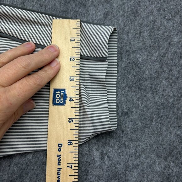 Athleta Pull On Brooklyn Textured Ankle Pants Women's Size 14 Tall Gray Striped - Picture 12 of 13